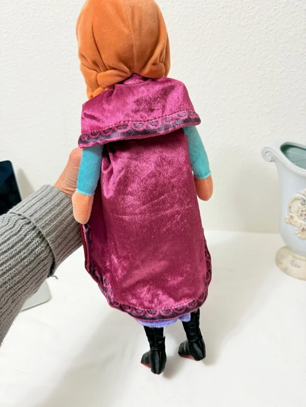 Disney Store Frozen Anna Plush Doll 17” Soft Stuffed Toy Princess Blue Dress